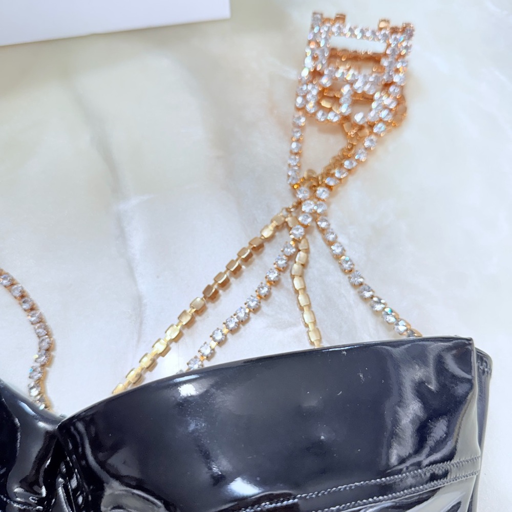 GCDS Crystal Latex Bra Bralette Embellished - Picture 7 of 14